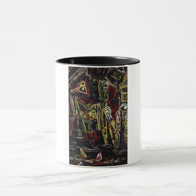 abstract beach city mug (Center)