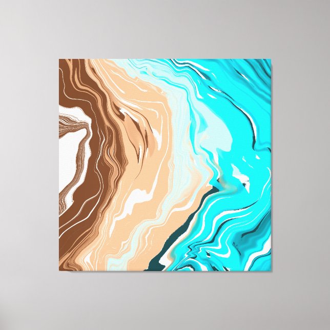 Abstract Beach Fluid Art   Canvas Print (Front)