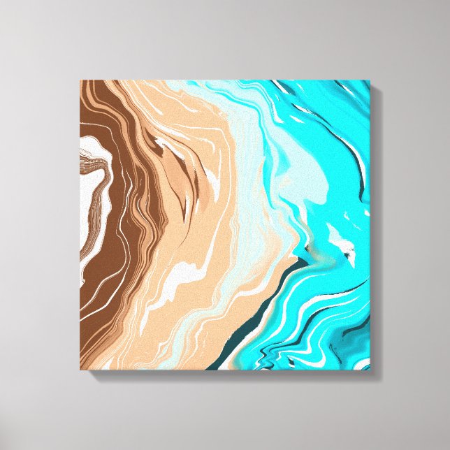 Abstract Beach Fluid Art  Canvas Print (Front)