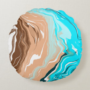 Abstract Beach Fluid Art Outdoor Pillow