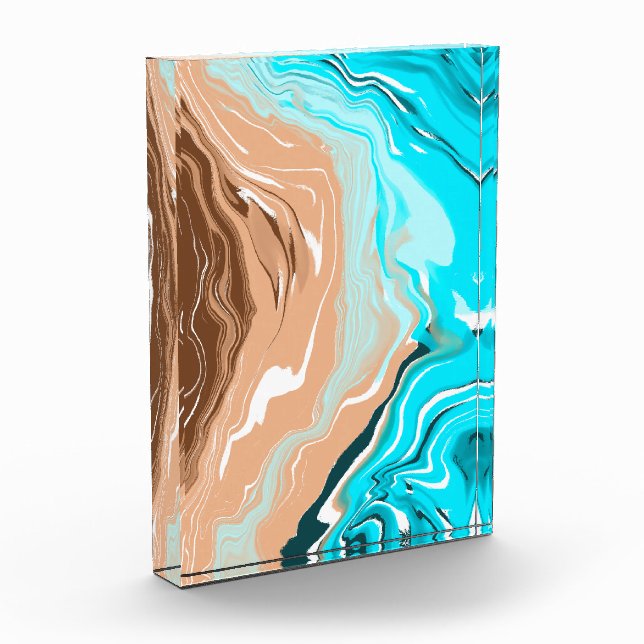 Abstract Beach Fluid Art   Photo Block (Left)