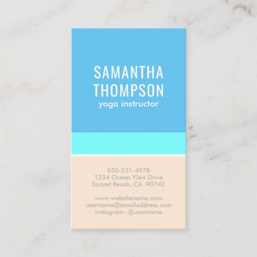 Abstract Beach Modern Minimalist Vertical Plain Business Card