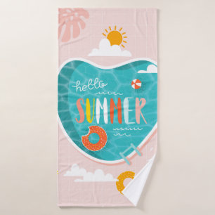 Abstract beach pool summer illustration bath towel