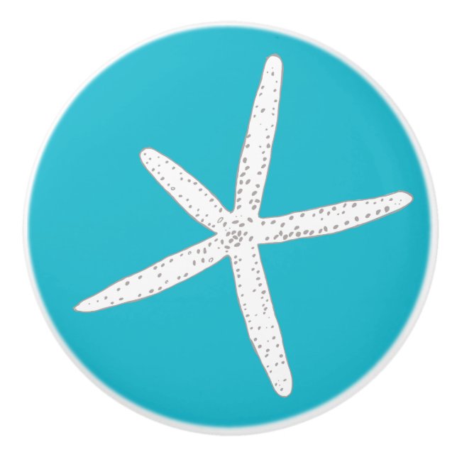 Abstract Beach Scallop Seashell Ceramic Knob (Front)