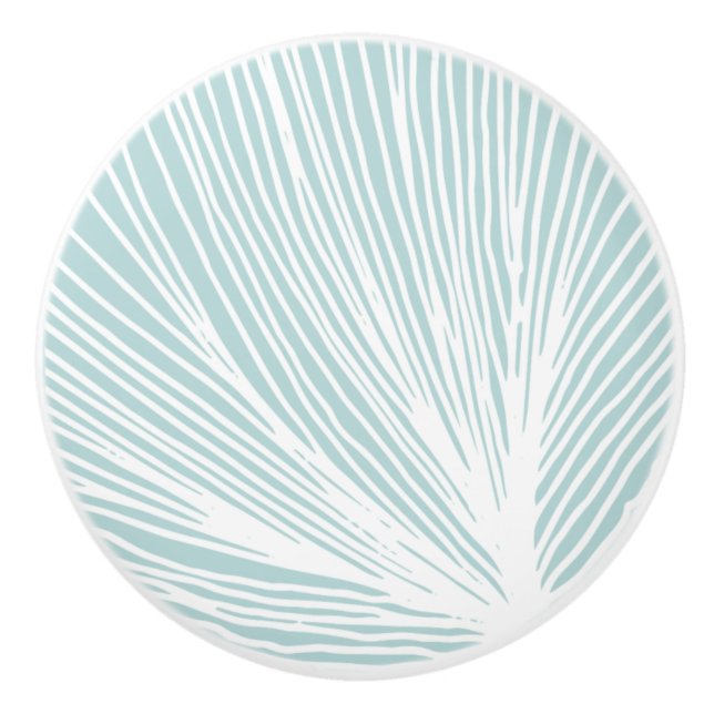 Abstract Beach Scallop Seashell Ceramic Knob (Front)