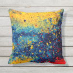 Abstract Beach Summer Holiday Paint Splatter Art Throw Pillow
