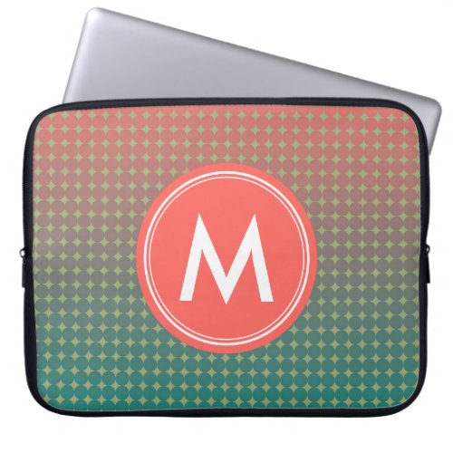 Abstract Beach Sunset Color Blend Monogram Laptop Sleeve