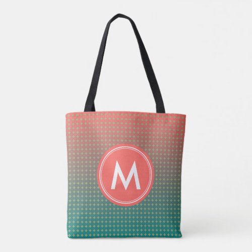 Abstract Beach Sunset Color Blend Monogram Name Tote Bag