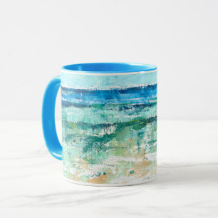 Abstract Beach Teal Art Mug