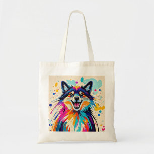Abstract bear cute funny happy animal art tote bag