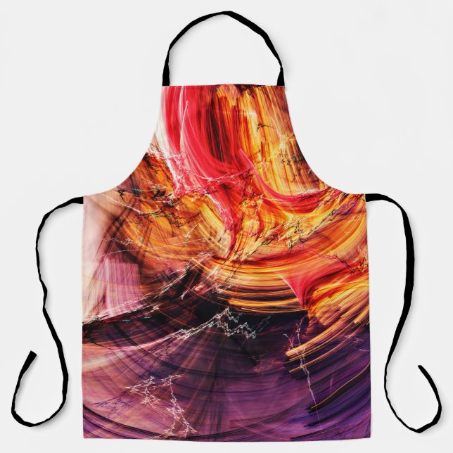 Abstract beautiful purple, red and yellow bright c apron (Front)