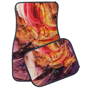 Abstract beautiful purple, red and yellow bright c car floor mat