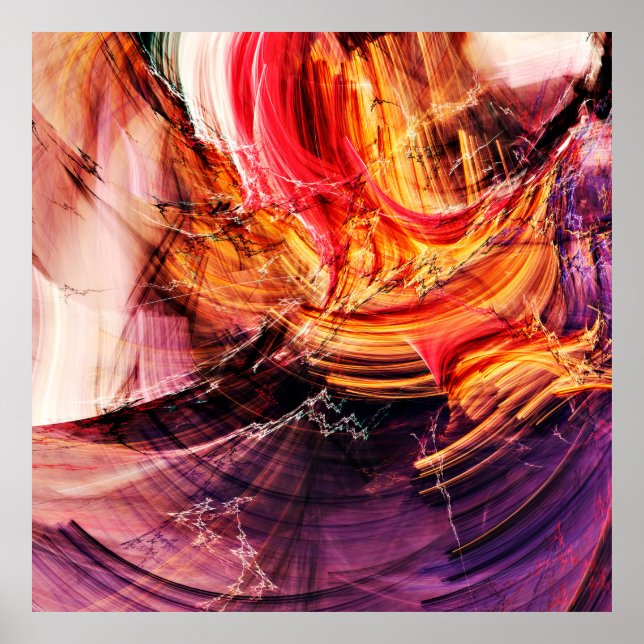 Abstract beautiful purple, red and yellow bright c poster (Front)