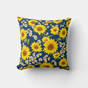 Abstract beautiful sunflower pattern throw pillow