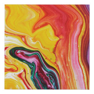 Abstract beautiful watercolor ocean faux canvas print