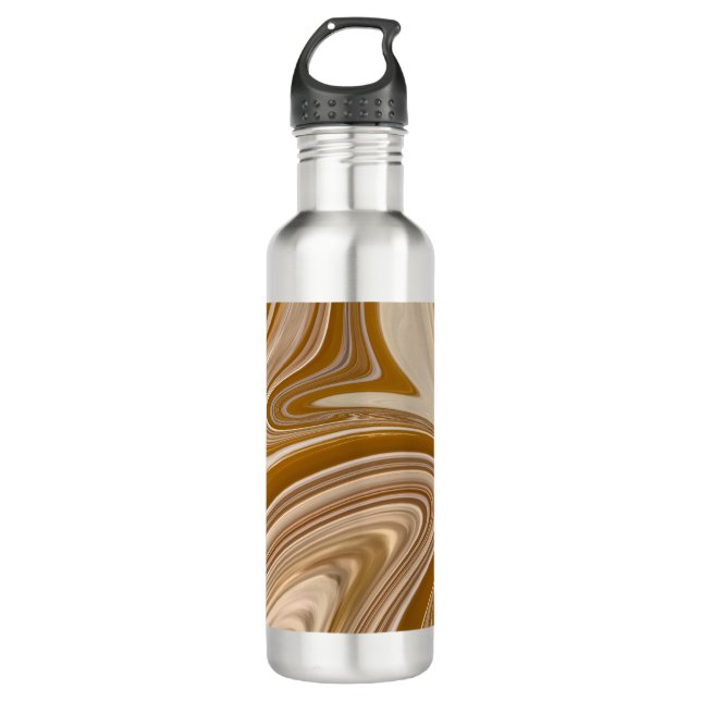 Abstract Beer Time Stainless Steel Water Bottle (Front)