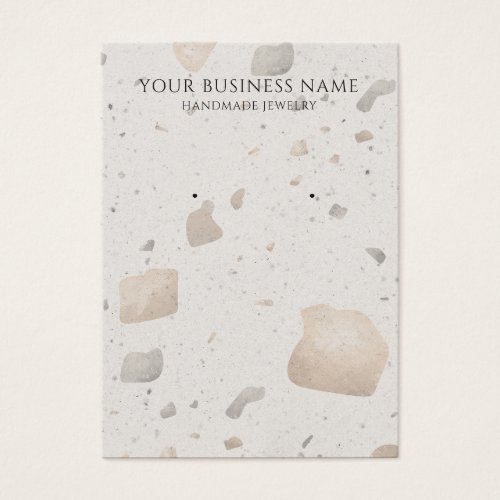 Abstract Beige Gray Terrazzo Earring Display Cards