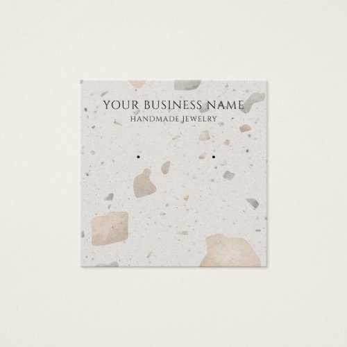 Abstract Beige Gray Terrazzo Earring Display Cards