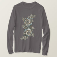 Abstract Beige Light Blue Fractal Art Spirals