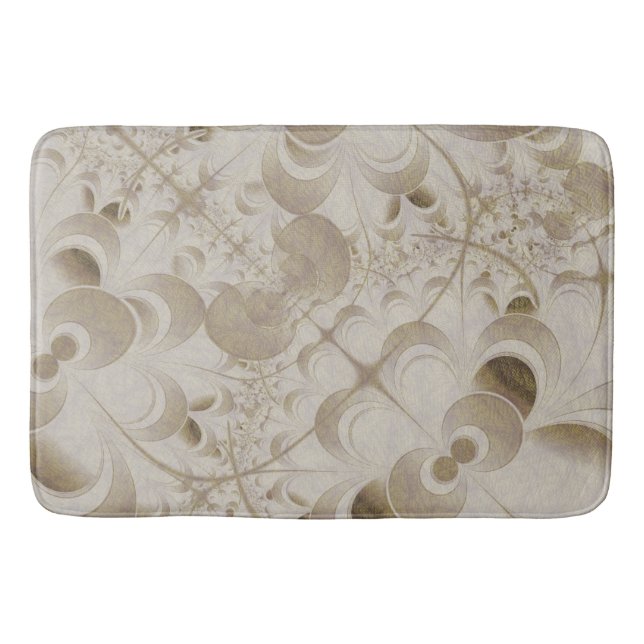 Abstract beige pattern bath mat (Front)