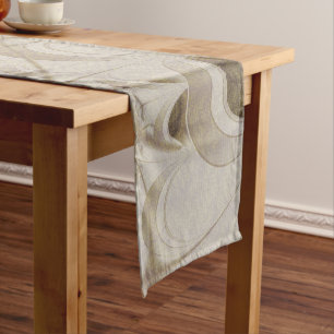Abstract beige pattern short table runner