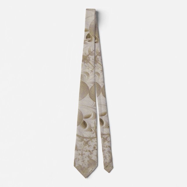 Abstract beige pattern tie (Front)