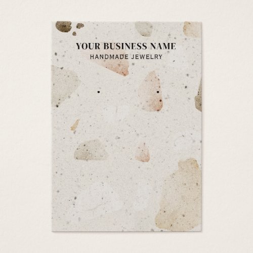 Abstract Beige Terrazzo Earring Display Cards