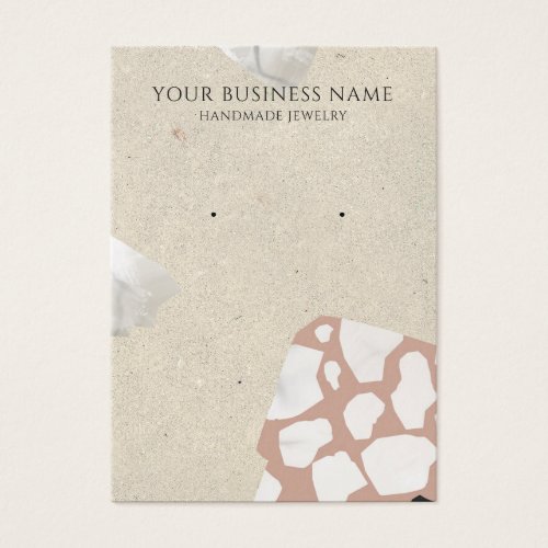 Abstract Beige Terrazzo Earring Display Cards