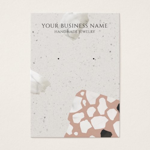 Abstract Beige Terrazzo Earring Display Cards
