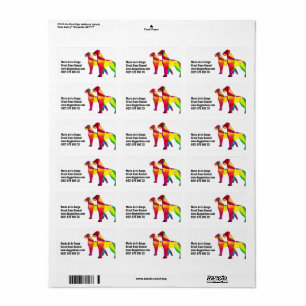 Abstract big dog Great Dane Label