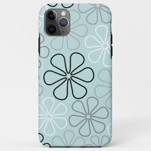 Abstract Big Flower Outlines BWGDuck Egg Blue iPhone 11 Pro Max Case