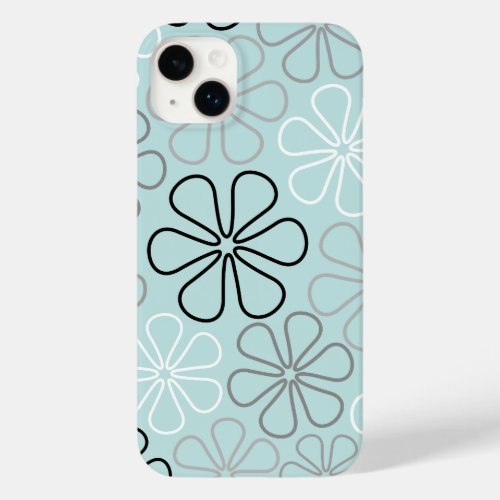 Abstract Big Flower Outlines BWGDuck Egg Blue Case_Mate iPhone 14 Plus Case