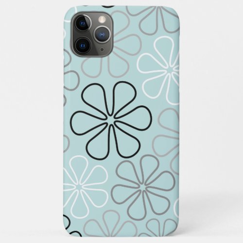 Abstract Big Flower Outlines BWGDuck Egg Blue iPhone 11 Pro Max Case