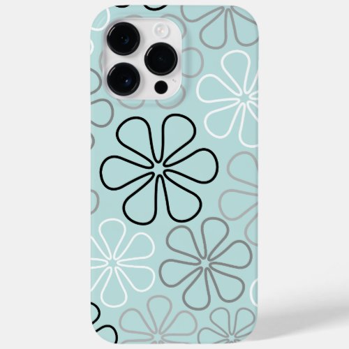 Abstract Big Flower Outlines BWGDuck Egg Blue Case_Mate iPhone 14 Pro Max Case