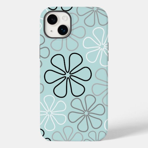 Abstract Big Flower Outlines BWGDuck Egg Blue Case_Mate iPhone 14 Plus Case