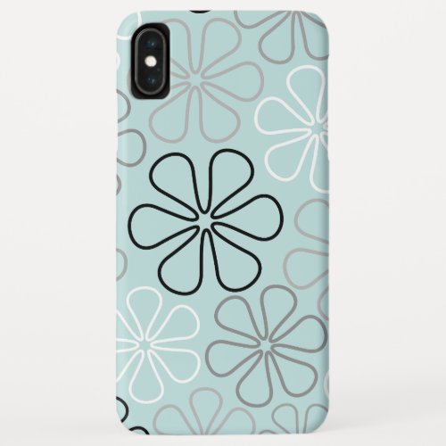 Abstract Big Flower Outlines BWGDuck Egg Blue iPhone XS Max Case