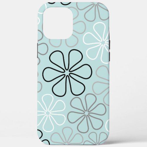 Abstract Big Flower Outlines BWGDuck Egg Blue iPhone 12 Pro Max Case