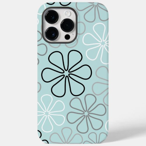 Abstract Big Flower Outlines BWGDuck Egg Blue Case_Mate iPhone 14 Pro Max Case