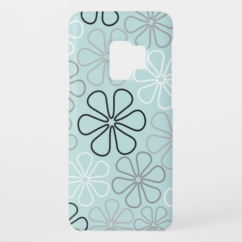 Abstract Big Flower Outlines BWGDuck Egg Blue Case_Mate Samsung Galaxy S9 Case