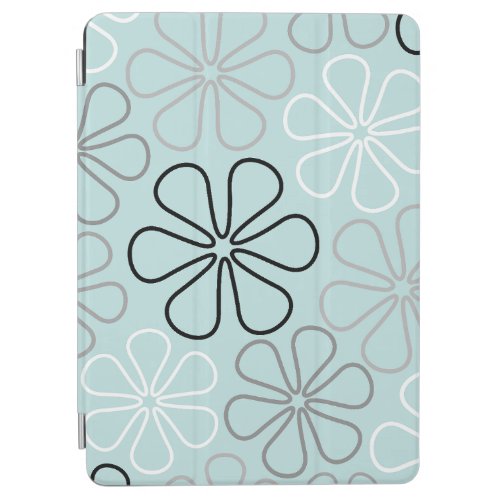 Abstract Big Flower Outlines BWGDuck Egg Blue iPad Air Cover