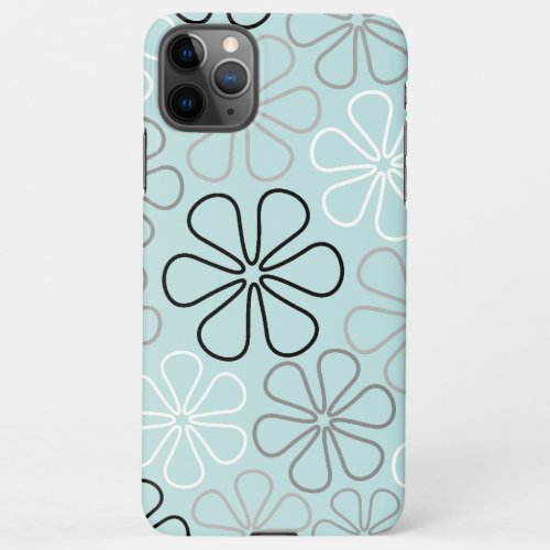 Abstract Big Flower Outlines BWGDuck Egg Blue iPhone 11Pro Max Case
