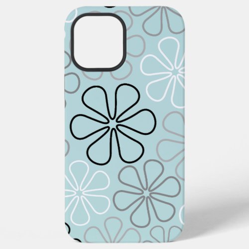 Abstract Big Flower Outlines BWGDuck Egg Blue iPhone 12 Pro Max Case