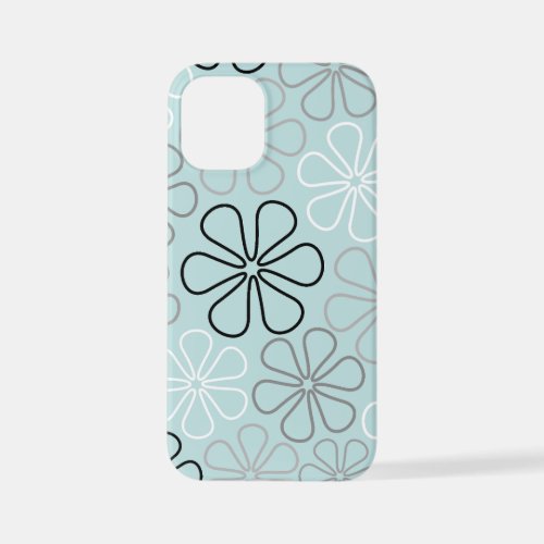 Abstract Big Flower Outlines BWGDuck Egg Blue iPhone 12 Mini Case