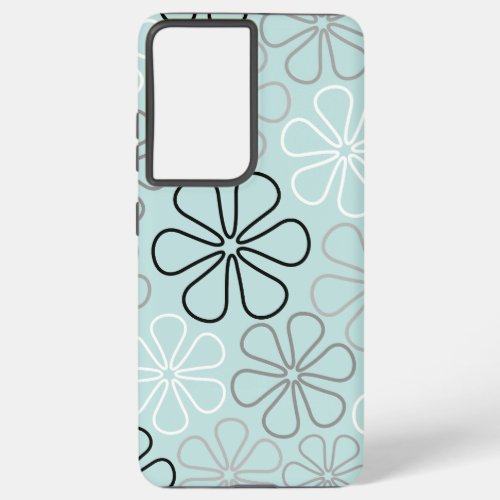 Abstract Big Flower Outlines BWGDuck Egg Blue Samsung Galaxy S21 Ultra Case