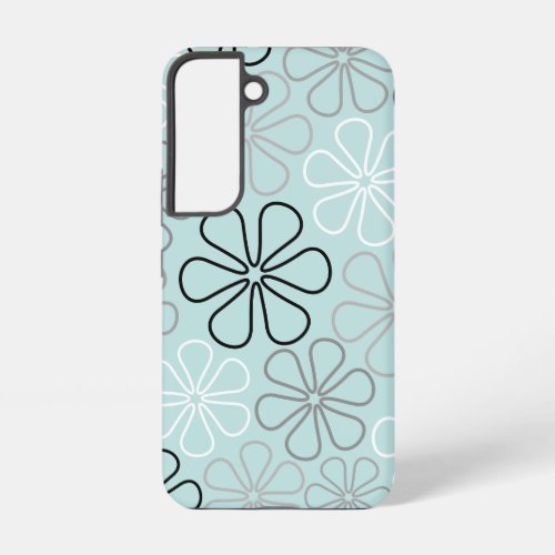 Abstract Big Flower Outlines BWGDuck Egg Blue Samsung Galaxy S22 Case