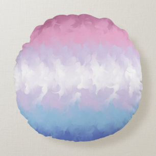 Abstract Bigender Pride Flag Round Pillow