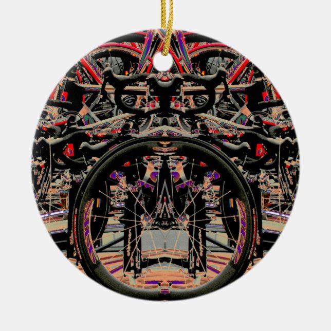 Abstract Bikes Ceramic Ornament (Front)