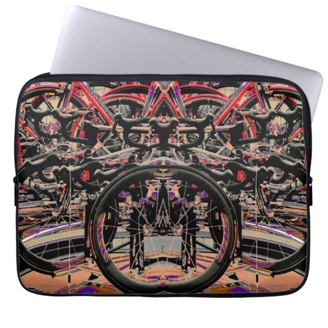 Abstract Bikes Laptop Sleeve (Front)