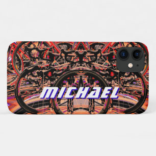 Abstract Bikes & Your name iPhone 11 Case