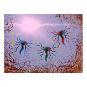 Abstract bioluminescent energy painting poster